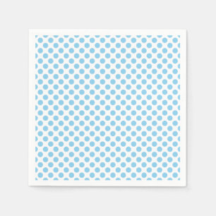 Guardanapo De Papel White Medium Size Bolinhas Paper - Azul-bebê em fo