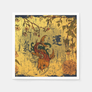 Guardanapo De Papel White Paper Koi Japonês Napkins, Bordas Padrão