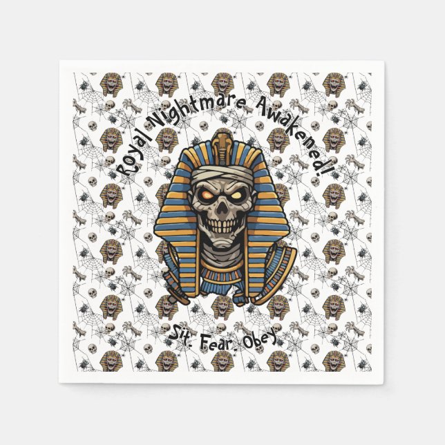 Guardanapo De Papel 🤍 White Pharaoh Mummy Napkins 🎃 👑 (Frente)