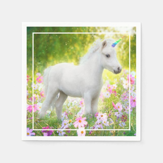 Guardanapo De Papel White Pony Unicorn (Frente)