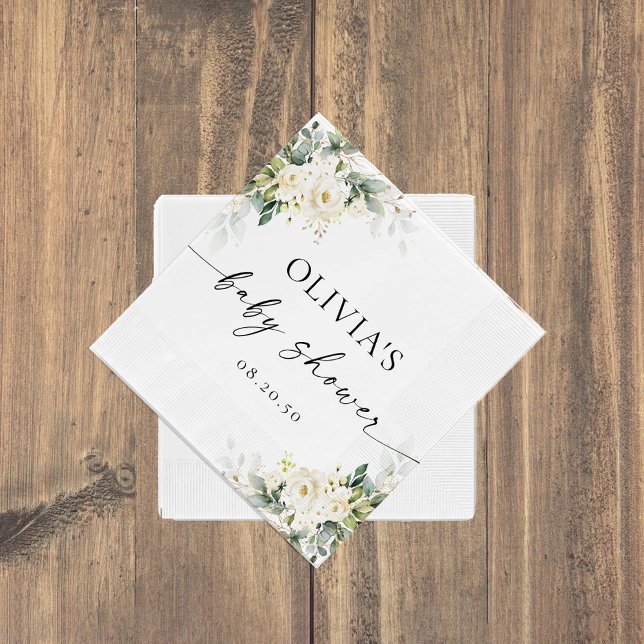 Guardanapo De Papel White Roses Papel de Chá de fraldas Floral Napkin (Criador carregado)