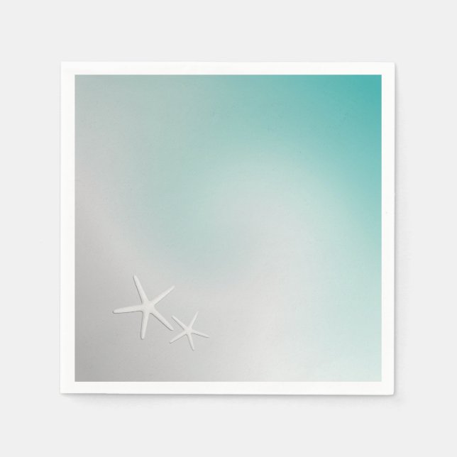 Guardanapo De Papel White Sandy Beach e Star Fish (Frente)