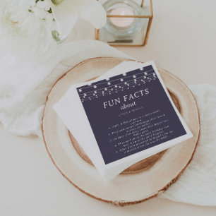 Guardanapo De Papel White String Luzes Trivia Fatos Divertidos Casamen