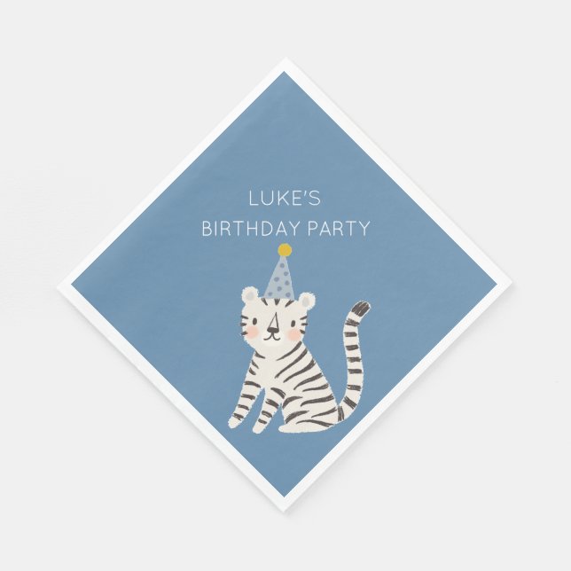 Guardanapo De Papel White Tiger Birthday (Quina)