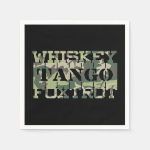 Guardanapo De Papel Whkey Tango Foxtrot WTF Camuflagem Verde