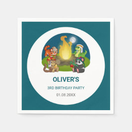 Guardanapo De Papel Wild Animals Jungle Night Camping Birthday Party 