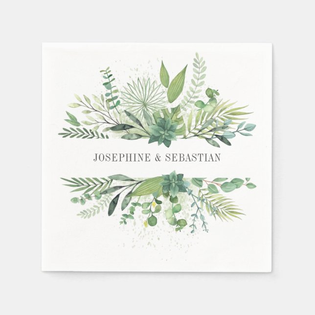 Guardanapo De Papel Wild Botanica | Casamento Personalizado (Frente)