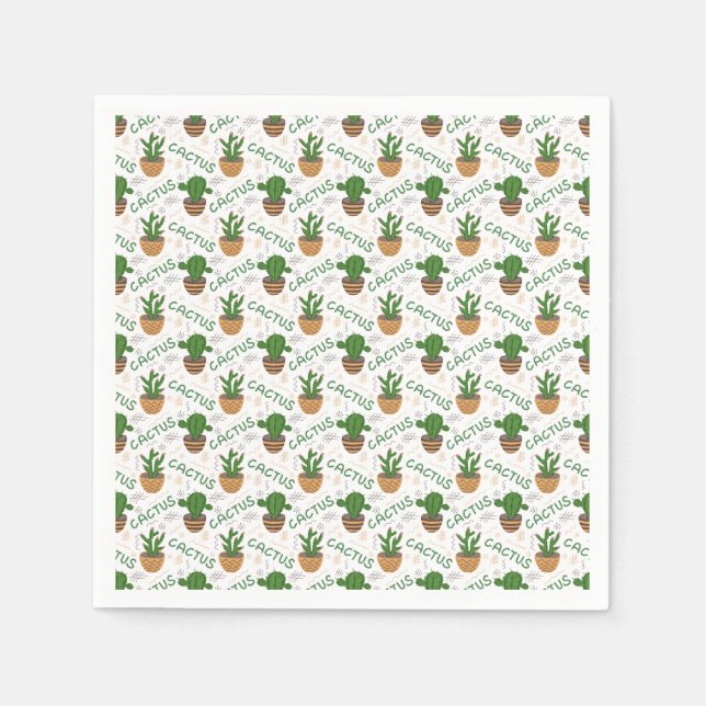 Guardanapo De Papel Wild Cactus Pattern (Frente)