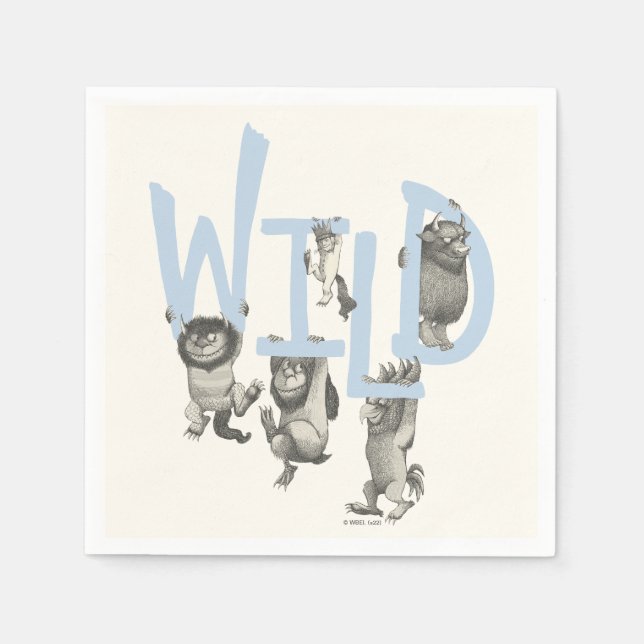 Guardanapo De Papel WILD | Coisas Selvagens e Max - Azul (Frente)