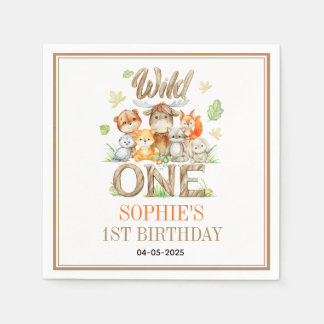 Guardanapo De Papel Wild One Animal 1st Birthday Party | Safari Jungle