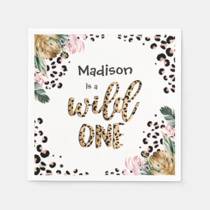 Guardanapo De Papel Wild One Birthday Leopard Imprime Wild Jungle Part
