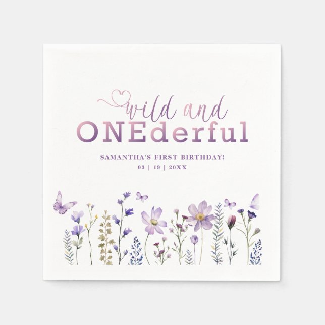 Guardanapo De Papel Wild ONE - Festa de primeiros aniversarios Maravil (Frente)