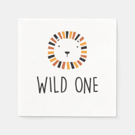 Guardanapo De Papel Wild one Lion primeiro aniversário Napkins