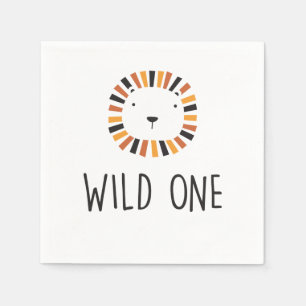 Guardanapo De Papel Wild one Lion primeiro aniversário Napkins