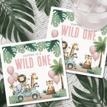 Wild One Pink Safari 1st Birthday