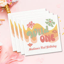 Wild One Retro Rainbow Daisy primeiro aniversario 