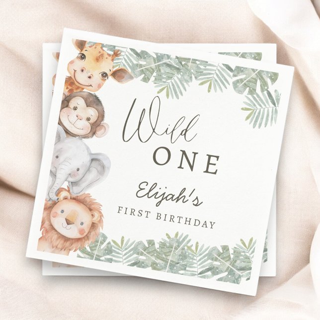 Guardanapo De Papel Wild One Safari Boy's 1st Birthday (Criador carregado)