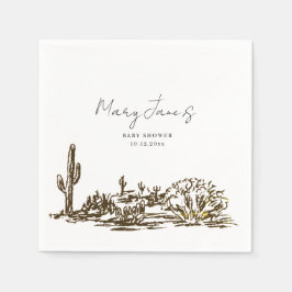 Guardanapo De Papel Wild West Hand Drawn Western Baby Shower