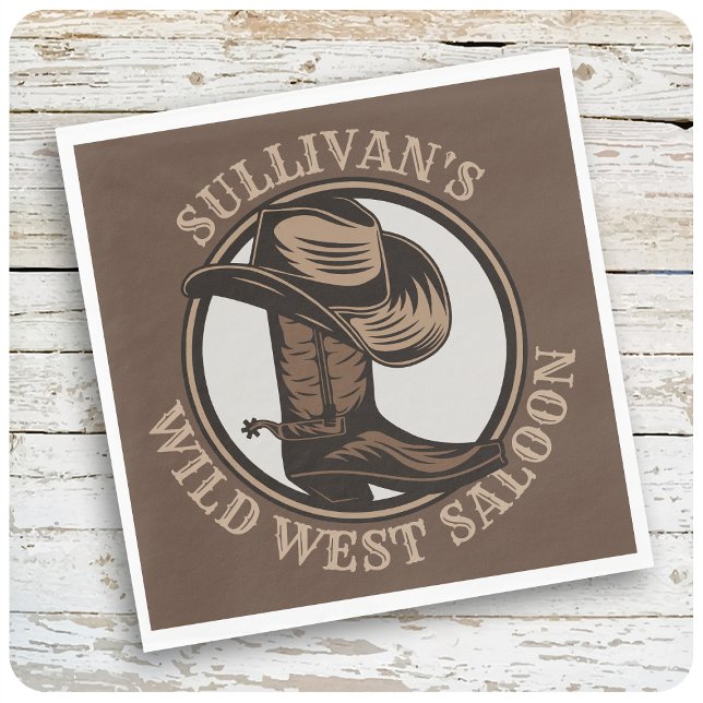 Guardanapo De Papel Wild West Saloon Western Cowboy Personalizado (Criador carregado)
