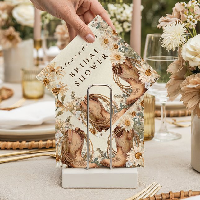 Guardanapo De Papel Wildflower Boots Country Bridal Shower (Criador carregado)