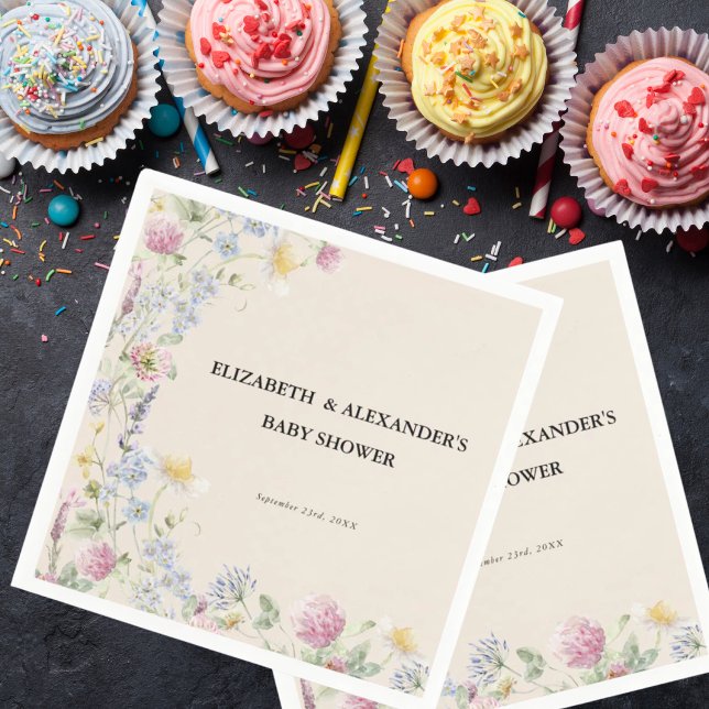 Guardanapo De Papel Wildflower Couples Baby Shower  (Criador carregado)