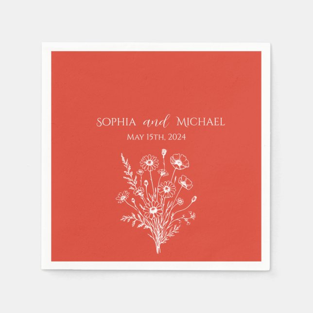 Guardanapo De Papel Wildflower Elegance-Wedding- Napkins (Frente)