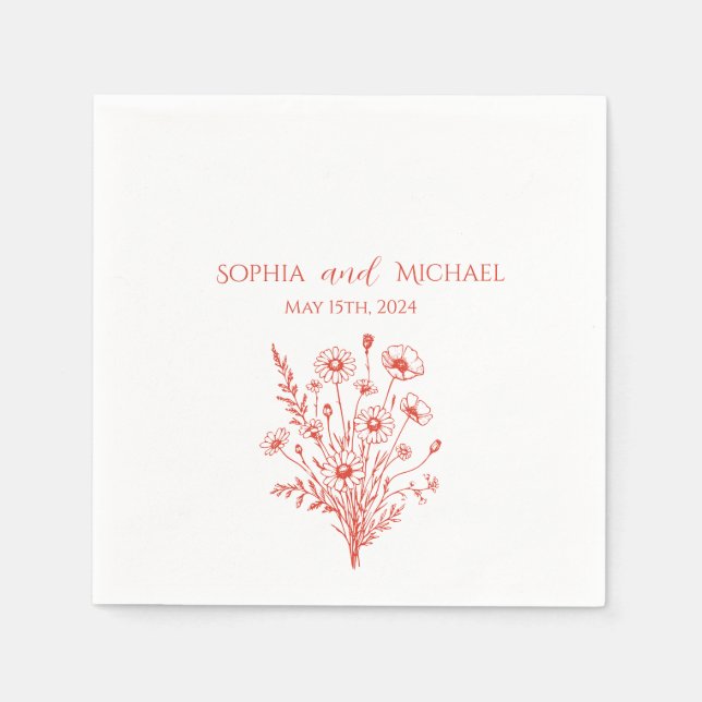 Guardanapo De Papel Wildflower Elegance-Wedding- Napkins (Frente)