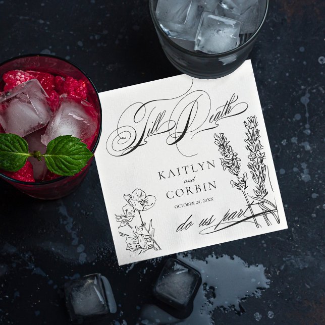 Guardanapo De Papel Wildflower Elegant Gothic Wedding Napkins (Criador carregado)