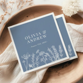 Guardanapo De Papel Wildflower Periwinkle Wedings Napkins