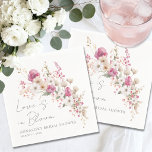 Guardanapo De Papel Wildflower Pink Floral Bridal Shower<br><div class="desc">Love Is In Bloom Bridal Shower Napkins. Add a soft and romantic touch to your celebration with these elegant paper napkins, perfect for a bridal shower or garden-themed event. The design features a beautiful arrangement of watercolor florals along the right side, showcasing pink blooms from soft blush to rich magenta,...</div>