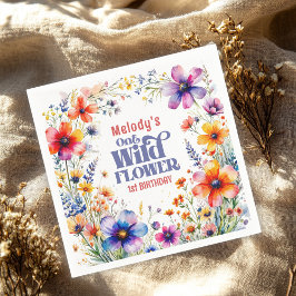 Guardanapo De Papel Wildflower Wild One 1st birthday 
