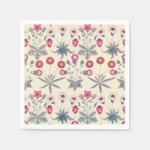 Guardanapo De Papel William Morris Daisy Padrão Floral Vermelho Laran