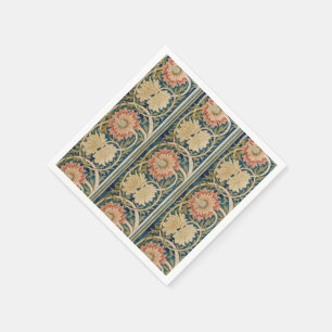 Guardanapo De Papel William Morris Floral de Seda Rosa Embroidered Ant