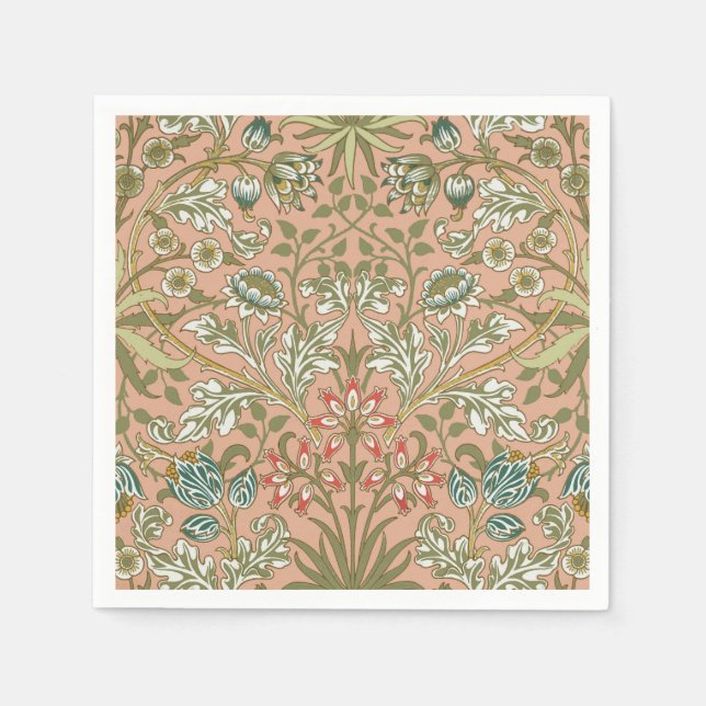 Guardanapo De Papel William Morris Hyacinth Flor Rosa Art (Frente)