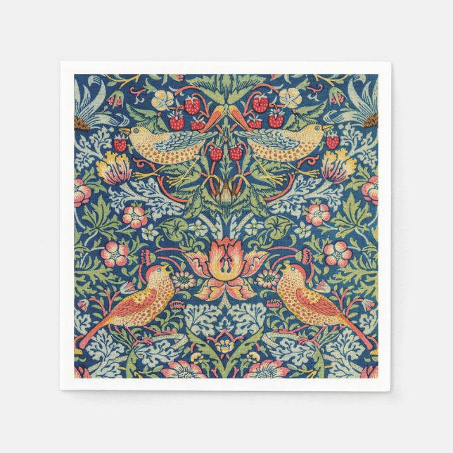 Guardanapo De Papel William Morris - Ladrão de Morango (Frente)