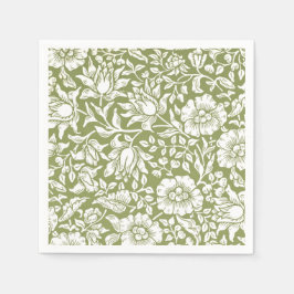 Guardanapo De Papel William Morris Mallow Green Pattern