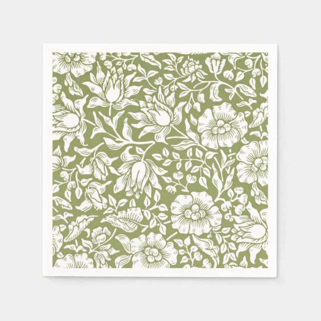 Guardanapo De Papel William Morris Mallow Green Pattern (Frente)