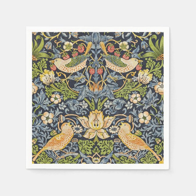 Guardanapo De Papel William Morris - Padrão Floral de Thief de Morango (Frente)