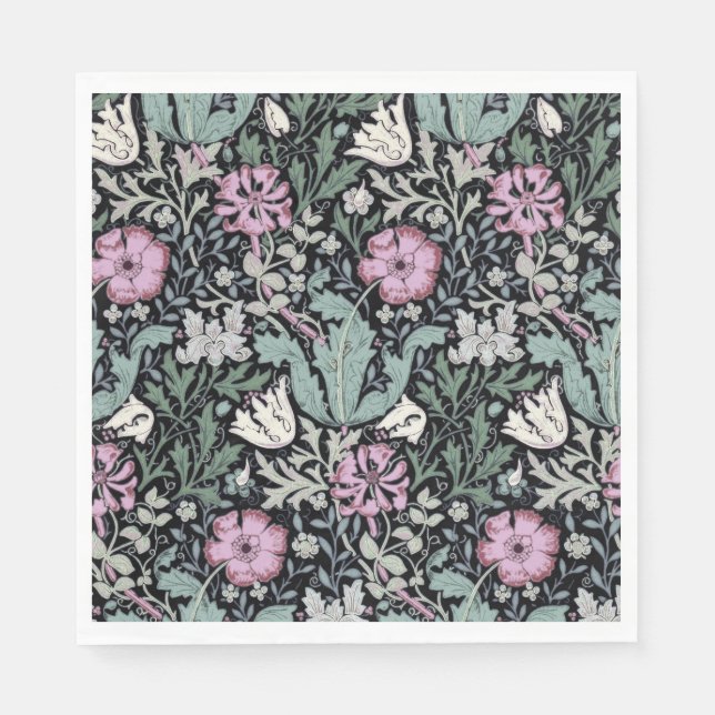 Guardanapo De Papel William Morris Poppy Botanical Victorian Wallpaper (Frente)