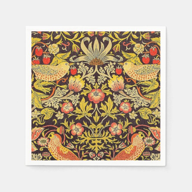 Guardanapo De Papel William Morris Strawberry Thief Pattern (Frente)