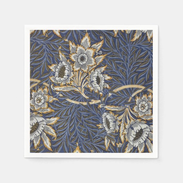 Guardanapo De Papel William Morris Tulip e Willow Floral Patterno (Frente)