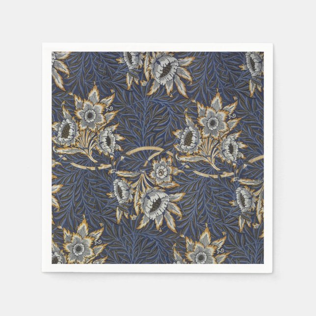 Guardanapo De Papel William Morris Tulip Willow Blue Patterno (Frente)