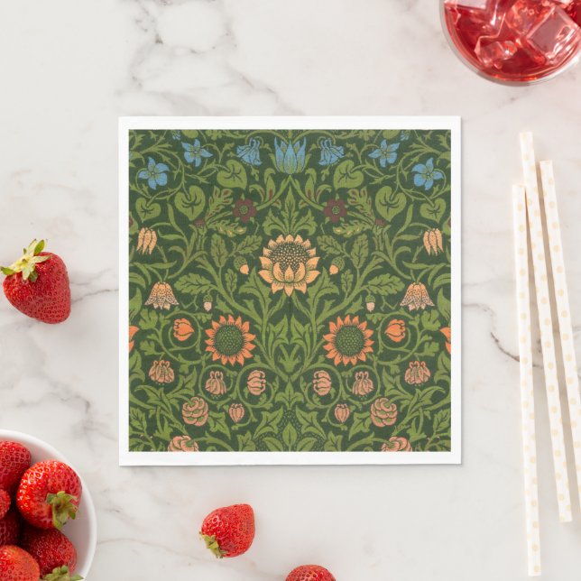 Guardanapo De Papel William Morris Violet e Columbine Art Rug (Insitu)