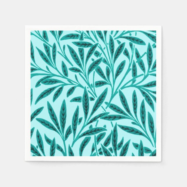 Guardanapo De Papel William Morris Willow Pattern, Turquoise & Aqua (Frente)