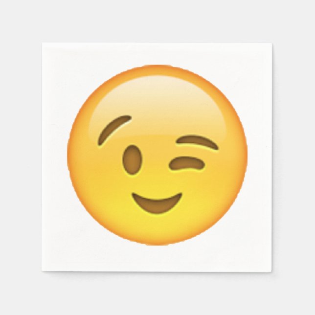 Guardanapo De Papel Winking - Emoji (Frente)