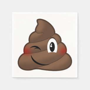 Guardanapo De Papel Winking Poop Emoji