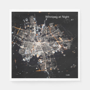Guardanapo De Papel Winnipeg à noite, NASA - Foto da estação espacial 