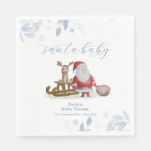 Winter Christmas Sleigh Moose Santa Baby Shower 