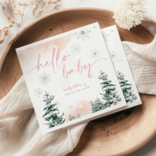 Guardanapo De Papel Winter Hello Baby Napkins, Chá de fraldas