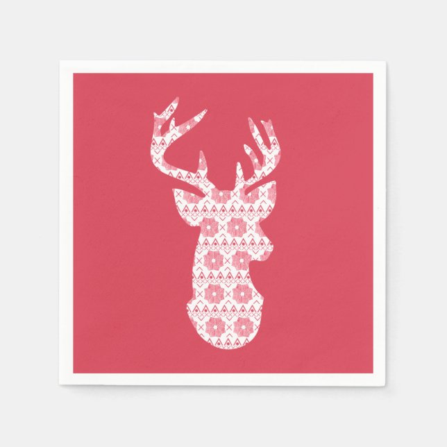 Guardanapo De Papel Winter Knit Christmas ReindePaper Napkins (Frente)